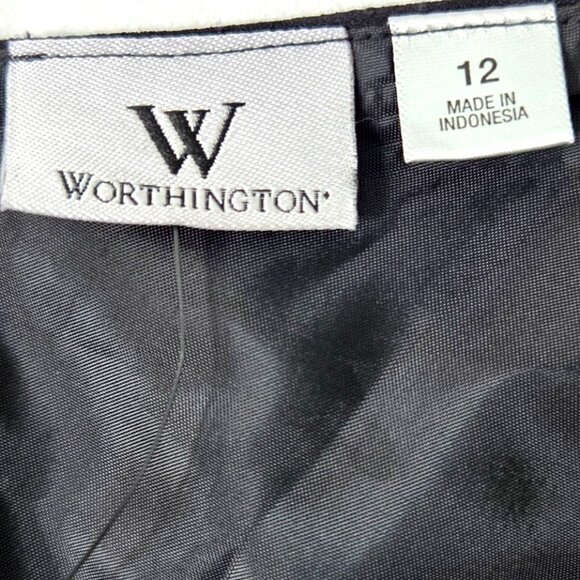 Worthington Womens Black Crepe A-Line Dress Size 12 LBD NWT - Picture 4 of 7